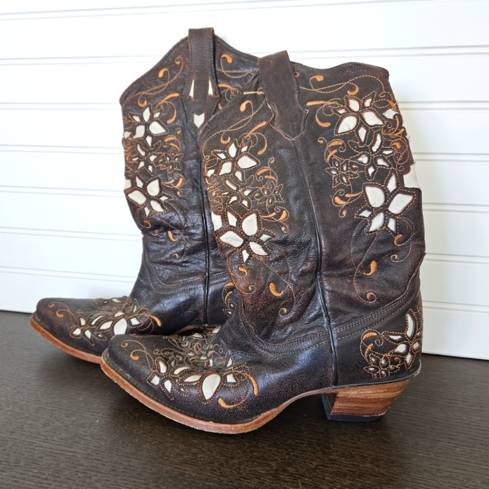 Corral Cutout Leather Boots